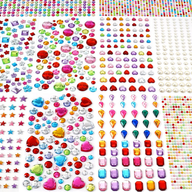 2774Pcs Gem Stickers Jewels for Crafts - Self Adhesive Rhinestone Jewel Stickers, Stick on Gems Rhinestones for Crafts, 
