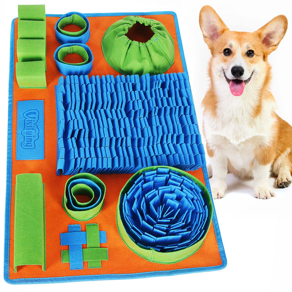 Vivifying Snuffle Mat for Dogs, Interactive Dog Puzzle Toy for Boredom and Mental Stimulation, Enrichment Feeding Game Sniff Mat Helps Slow Eating