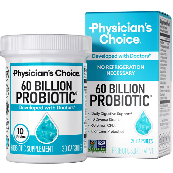 Physician'S Choice Probiotics 60 Billion CFU - 10 Strains + Organic Prebiotics - Immune, Digestive & Gut Health - Supports Occasional