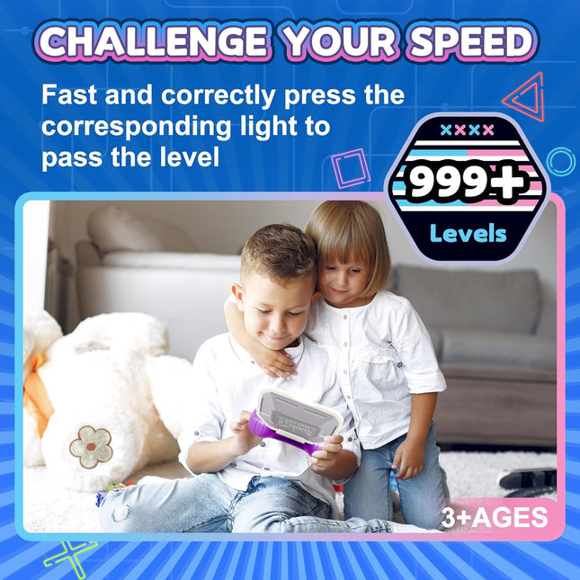 Fast-Push Puzzle Games | Electronic Bounce Fidget Toys | Educational Early Learning for Ages 3-12 | Boys & Girls | Navy 