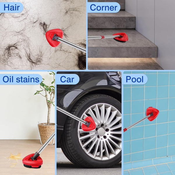 4 Pcs Spin Mop Heads Replacements & 1 Base Set for Ocedar Rinseclean 2-Tank System,Machine Washable Chenille Mop Replacement,Easy Cleaning for