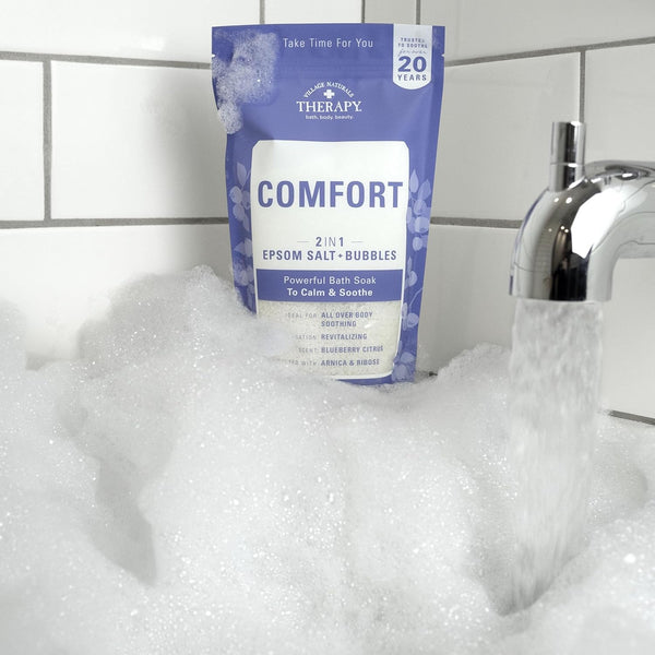 Village Naturals Therapy Comfort Foaming Bath Soak, Blueberry Citrus Scent, 36 Oz, Pack of 2