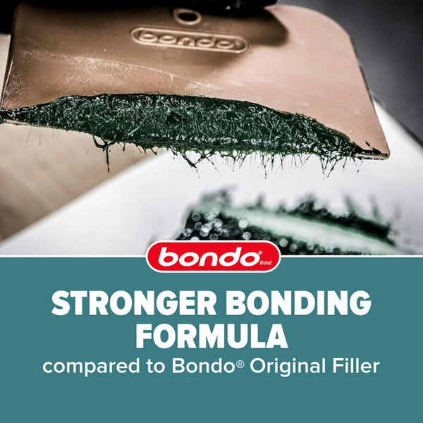 3M Bondo Short Strand Fiberglass Reinforced Filler 21 Oz (595.34 G) with Bondo Cream Hardener 0.5 Oz (14G), Repair Holes up to 0.5 IN, Waterproof