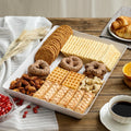 6 Pack, 16" X 11" Large White Serving Trays Set - Reusable Plastic Serving Platters for Cookie, Appetizer, Charcuterie, Snack, Dessert, Party Food