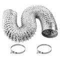 Funmit 4 Inch 10 Feet Flexible Adjustable Aluminum Dryer Vent Hose with 2 Metal Duct Clamp, PVC Tube Compatible with Most Dryers
