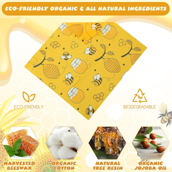 Tranqun 27 Pack Beeswax Wraps for Food Reusable Beeswax Assorted Bread Storage Wrap Fresh Food Keeper for Covering Dishes Sandwich Cheese Fruit