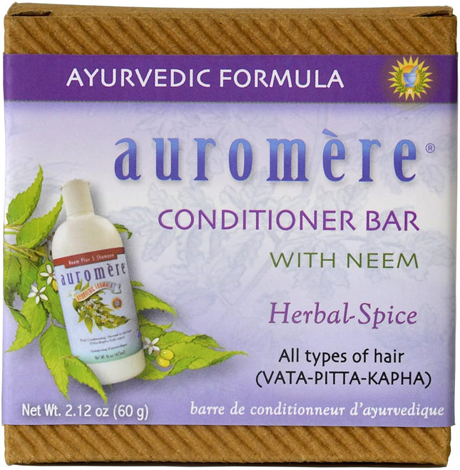 Auromere Ayurvedic Conditioner Bar for All Hair Types â Vegan, Non-Gmo, Deep Moisturizing, Nourishing Herbal Formula w