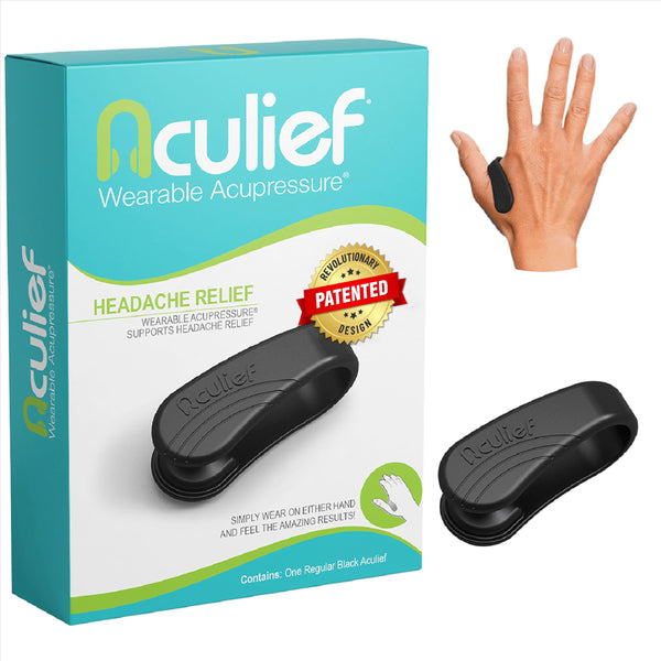 Aculief 1-Pack Wearable Natural Acupressure Support for Relaxation, Headache, Migraine, Stress Alleviation & Tension Relief, Soothes Muscle Pain