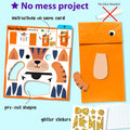 KRAFUN My First Safari Animal Paper Craft Kit, 16 DIY Arts and Crafts Zoo Animal, Organized Craft Activities Supplies Box Assembling Creative Toys