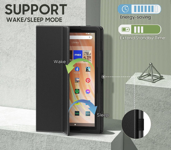 Moko Case Fits All-New Amazon Kindle Fire HD 10 & 10 plus Tablet (13Th/11Th Generation, 2023/2021 Release) 10.1" - Slim Folding Stand Cover with