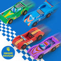 Klever Kits 4 DIY Wooden Race Cars-Build & Paint Your Own Wood Craft Kit, 4 Race Cars Toy, Easy to Assemble Arts Crafts Kit, Birthday Party