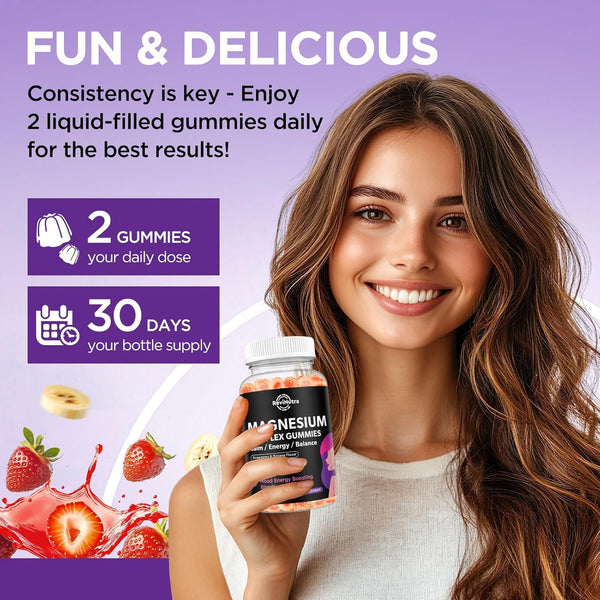 Magnesium Glycinate Gummies for Women, High Absorption Magnesium Supplement with Menopause Support Blend, Magnesium & Hormone Balance for Sleep