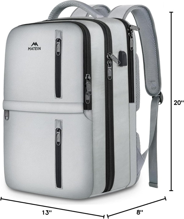 MATEIN Travel Backpack for Women, Extra Large 40L Carry on Backpack with USB Port & Shoe Compartment, Airplane Approved Travel Bag Fit 17" Laptop,