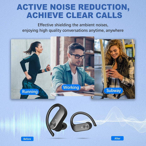 Wireless Earbuds 40H Playtime 8H Continuous Playtime Bluetooth Ear Buds, IPX6 Waterproof Stereo Sound Bluetooth Wireless Headphones with