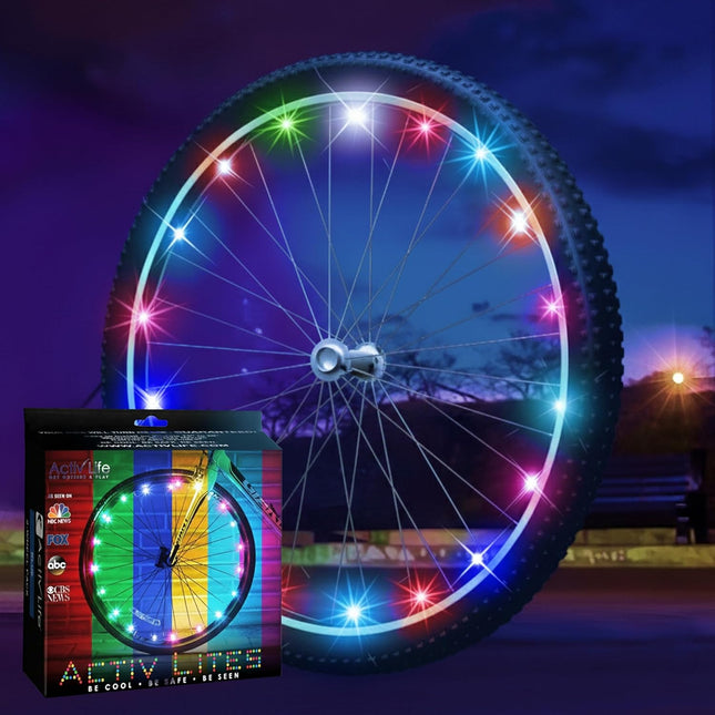 Activ Life LED Bike Wheel Lights with Batteries Included, Get 100% Brighter and Visible from All Angles for Ultimate Saf