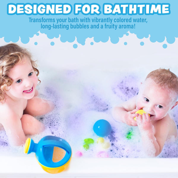 Tub Works® Magical Kids Bubble Bath, Variety 12 Pack | Creates Colorful Water & Tons of Foam Bath Bubbles | Nontoxic | Character-Themed Bubble