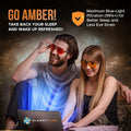 Blue Light Blocking Glasses Amber Lenses - for Better Sleep, Gaming, Eye Strain, Computer