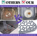 JUSTOGO Silicone Sink Protector, Non-Slip Heat Resistant Kitchen Sink Mat Grid Accessory, Center Drain (24.8"X 13"), Grey