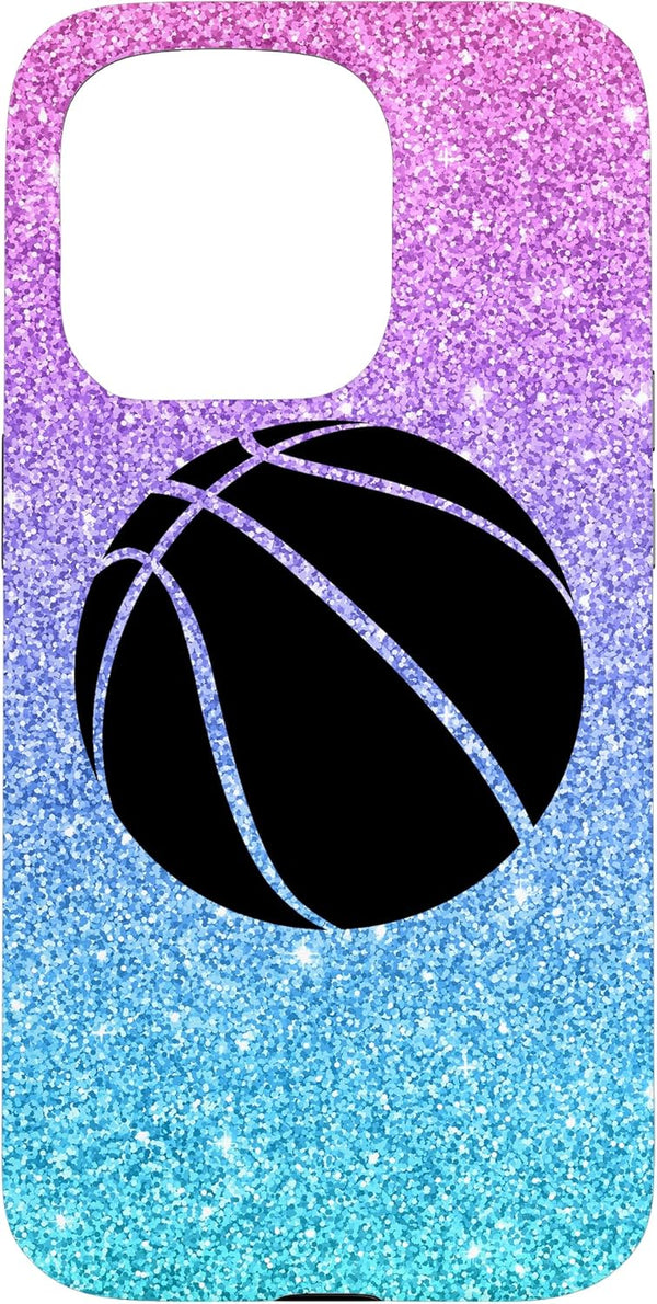 Iphone 15 Pro Cute Trendy Basketball Gift for Girls Teens and Women Case