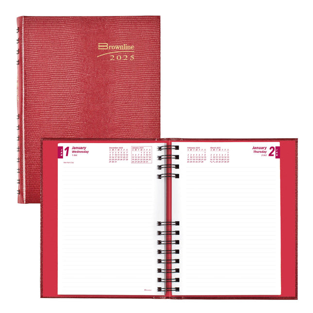 Brownline® 2025 Coilpro™ Daily/Monthly Planner, Untimed Journal, 12 Months, Janu