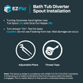 EZ-FLO 5 Inch Zinc Bath Tub Diverter Spout, 1/2 Inch IPS Pipe, Chrome, 15083