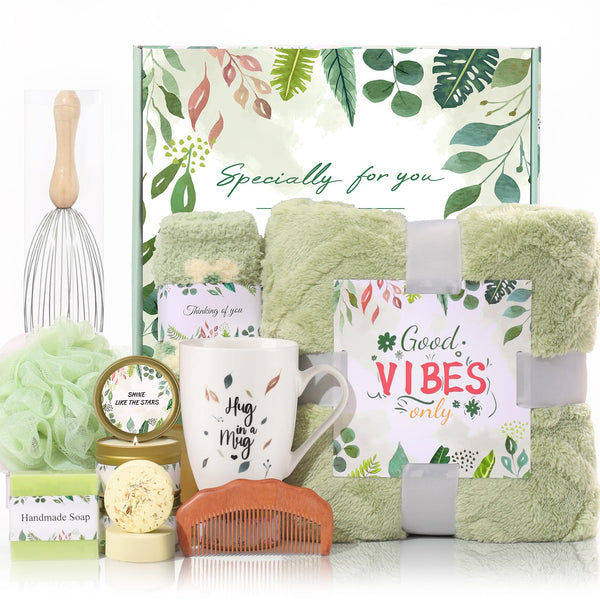 Solemon Green Gift Baskets for Women - Care Package for Women, Mom, Her, Wife, Sisters, Friend, Coworker, Grandma, St Patricks Day gifts