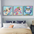 ZHUDENGXJL 6 Packs Diamond Art Painting Kits for Kids Animal, DIY Diamond Art Mosaic Kits for Kids Ages 6-12 Beginner Gem Art and Arts and Crafts