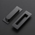 Ravinte 4 Pack Black Sliding Closet Door Handles Black Flush Pulls 4.72In Length Recessed Finger Pulls for Sliding Barn Door Sqaure Cabinet Pulls