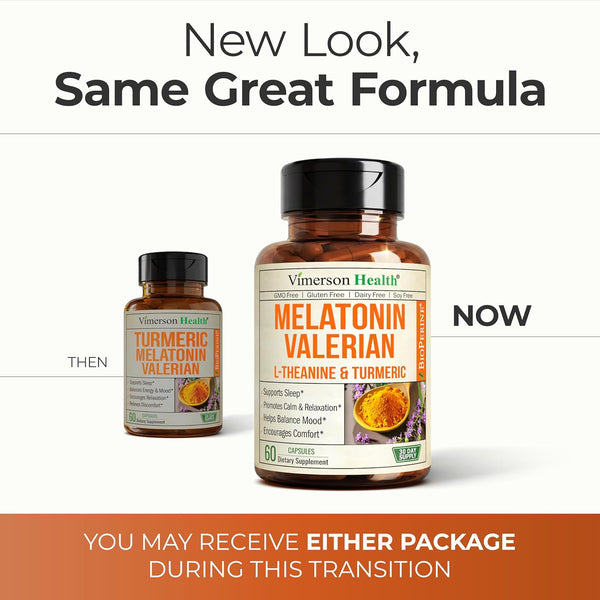 Turmeric Supplement - Turmeric Curcumin with Black Pepper, Melatonin 3Mg & Valerian. Natural Sleep Aid for Adults with L-Theanine, Ginger,