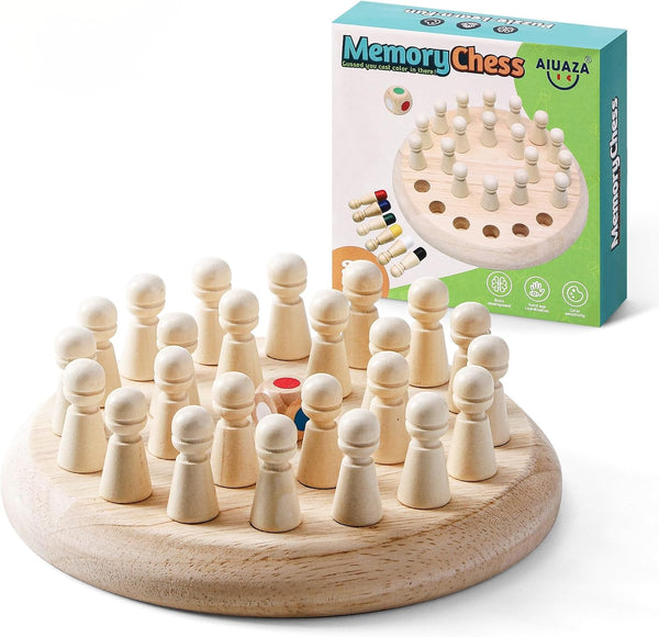 Wooden Memory Chess Matching Game: a Family Board Game Suitable for Children and Adults, Puzzle Toys Suitable for Ages 3, 4, 5, and 6, Birthday