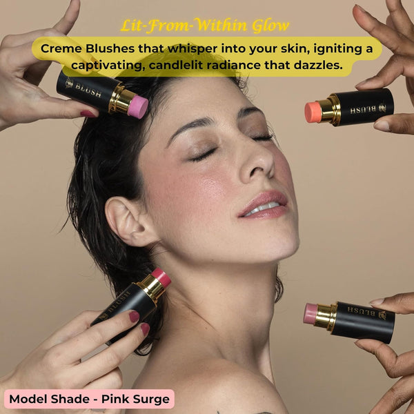 Cream Blush Stick â Buildable & Pigmented for Cheeks, Lips & Eyes â Hydrating W. Shea Butter, Vitamin E, Hyaluronic Acid & Squalane,