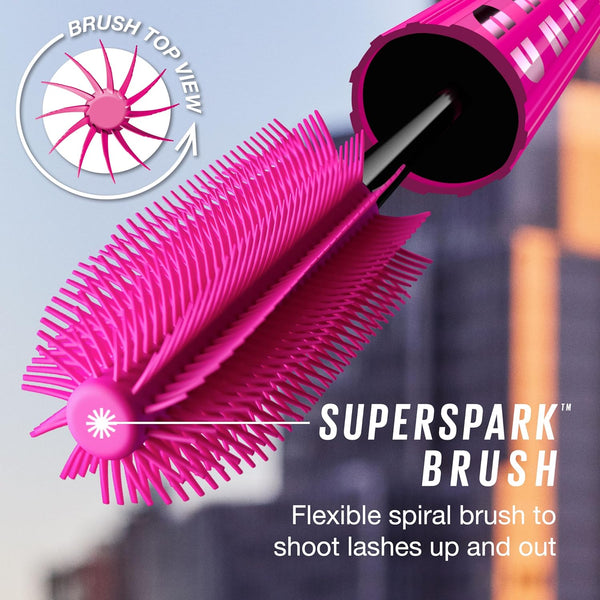 Maybelline Lash Sensational Firework Washable Mascara, Lengthening & Volumizing Mascara for up to 24HR Wear, Blackest Black, 1 Count