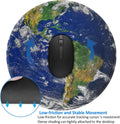 Earth Globe North and South America Map round Mouse Pad, Small Gaming Mousepad with Stitched Edge, Non-Slip Rubber Base Mouse Mat Office Desk