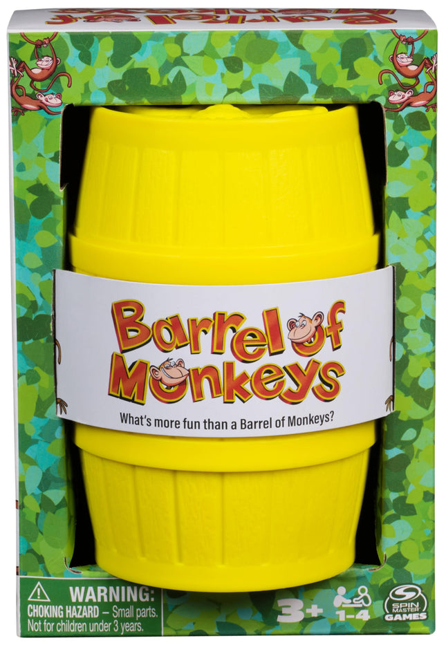 Spin Master Games, Barrel of Monkeys, Retro Linking Fun for Preschoolers, Family Games, 1 & Up Players, for Ages 3 & Up 