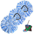 Mop Head Replacement, 3 Pack Spin Mop Refill Replace Head Compatible Rinseclean 2-Tank System, Microfiber Machine Washable