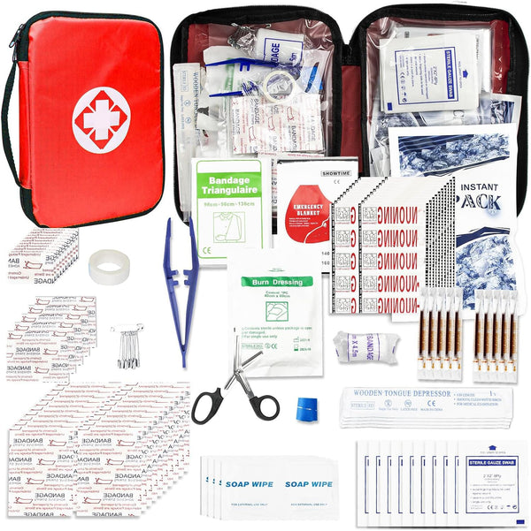 Travel-First Aid-Kit Car-Home 300PCS Survival-Kit Outdoor-Adventure - Small Portable Red Emergency Essential Sets Office Hiking Camping Business