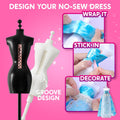 Klever Kits 400+PCS Fashion Design Crafts for Kids, Art and Crafts, DIY Sewing Kits with 3 Mannequins for Girls Aged 8-12, Birthday Presents, Toys
