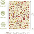 Bee's Wrap Vegan Beeswax Wraps for Bread - Beeswax Bread Wrap for Sourdough & Bread Storage - Made in USA Reusable Natural Food Wrap - Meadow