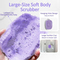 Soft Silicone Body Scrubber, Gentle like a Hand Exfoliating Your Skin and Build up Lather Easily, Back Large Suction Cup Easy to Store,