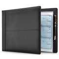 7-Ring Business Check Binder for Checkbooks Organization, Financial Records, Personal and Corporate Use, Black Faux Leather Folder for 600 Checks