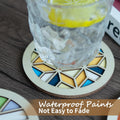 Temlum Wooden Coasters Painting Kit, Paint You Own Coaster Wooden Painting Craft Kit for Adults and Beginners Art Craft Supplies