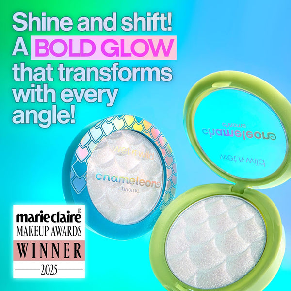 Wet N Wild Chameleon Chrome Highlighter, Dynamic Color Shift, Liquid-To-Baked Texture, Customizable Luminous Radiance, Cruelty-Free - Venus Swing