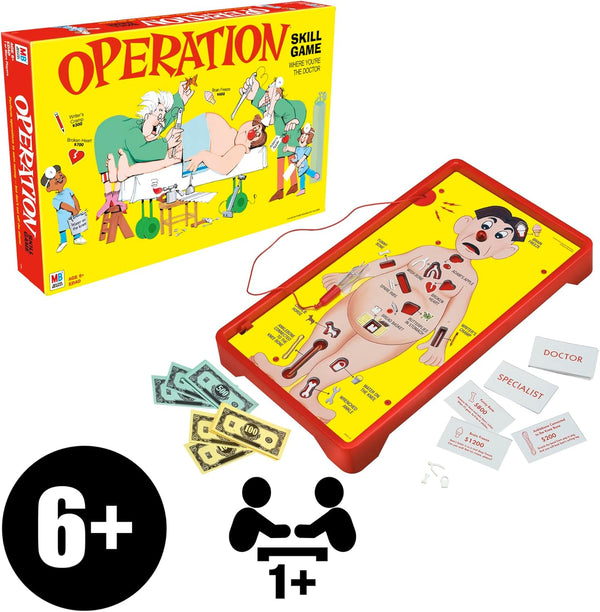 Operation Electronic Board Game, Family Games for Kids Ages 6+, Kids Board Games for 1+ Players, Funny Games for Kids, Kids Gifts (Amazon Exclusive)