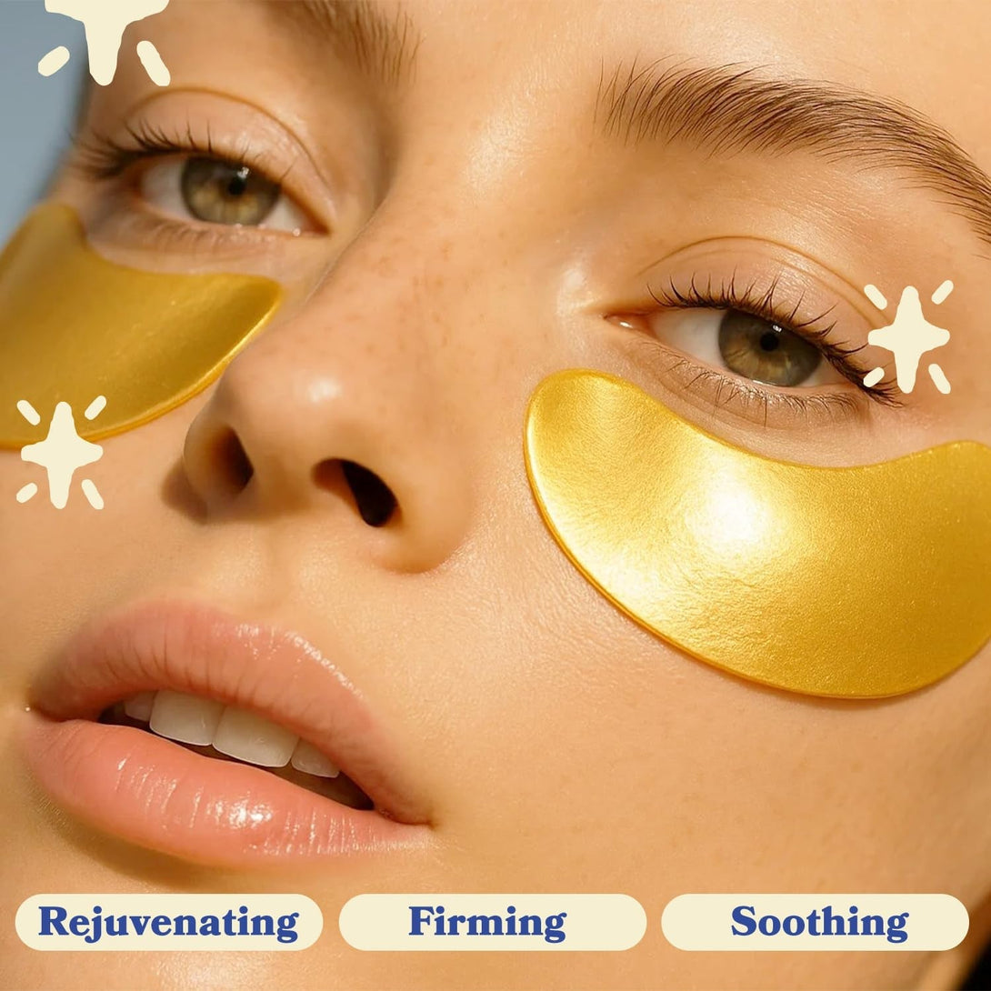 LE GUSHE under Eye Patches - Gold under Eye Masks for Dark Circles and Puffiness - with Collagen & Amino Acids - Gifts for Women - Bridesmaid Gifts (20 Pairs)