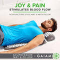 Gaiam Acupressure Mat and Pillow Set, Acupuncture Style Massage Mat & Pillow, Relief for Sciatic Nerve, Muscle Tension, Fibromyalgia, Neck,