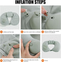 MABOZOO Inflatable Bath Neck Pillows for Tub & Shower - Head & Neck Support, Grey U-Shaped Travel Pillow for Airplane