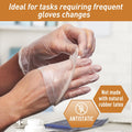 Med PRIDE Vinyl Gloves| Medium Box of 100| 4.3 Mil Thick, Powder-Free, Non-Sterile, Heavy Duty Disposable Gloves| Professional Grade for