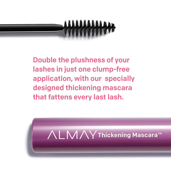 Almay Mascara, Thickening, Volume & Length Eye Makeup with Aloe and Vitamin B5, Hypoallergenic-Fragrance Free, Ophthalmologist Tested, 402 Black
