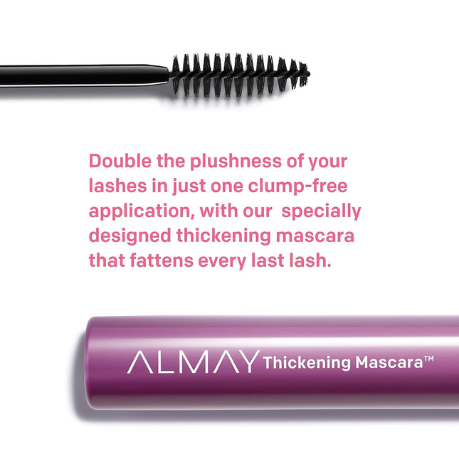 Almay Mascara, Thickening, Volume & Length Eye Makeup with Aloe and Vitamin B5, Hypoallergenic-Fragrance Free, Ophthalmo
