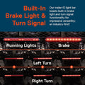 True Mods 16 Inch 12 Red LED Trailer Light Bar Strip [Brake + Sequential Turn Signal][Dot FMVSS 108 SAE S2I6U2PS] IP67 Submersible Rear Running